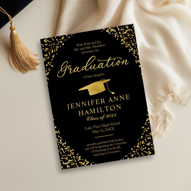 Anúncio Formal de Formatura com Foto dos Pais (Criador carregado)