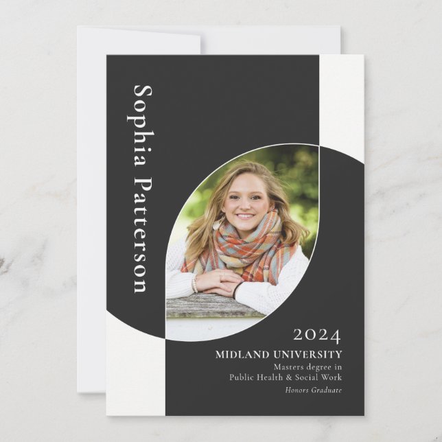 Anúncio Formando da faculdade - Duas fotos preto branco (Frente)