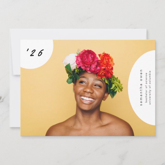 Anúncio Formando da Universidade de Diversão Boho Pop com  (Frente)