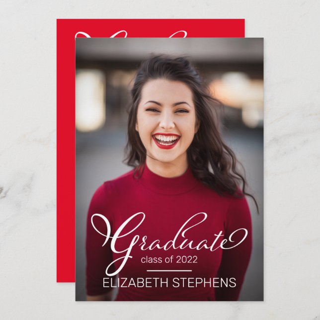 Anúncio Formando de Fotografia de Script Simples e Clássic (Frente/Verso)