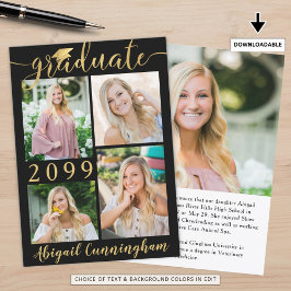 Anúncio Formando de Fotografia do Script Dourado 5 Preto M