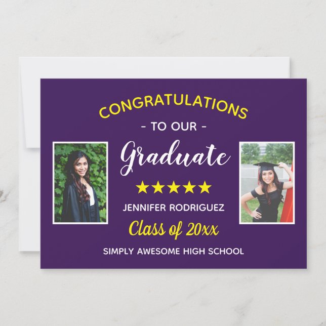 Anúncio Formando de Parabéns de Foto Personalizados para G (Frente)