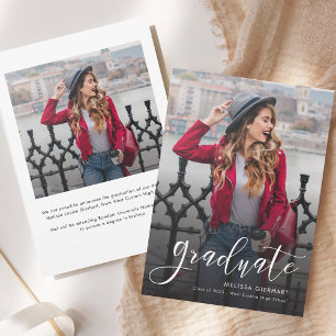 Anúncio Formando de Script de Graduação Elegante Foto 2025