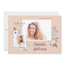 Formando floral multifoto ilustrado à mão