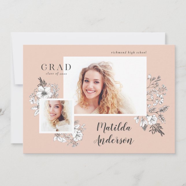 Anúncio Formando floral multifoto ilustrado à mão (Frente)