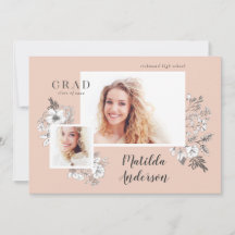 Formando floral multifoto ilustrado à mão