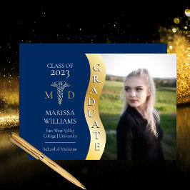 Anúncio Formando Médico MD de Caduceus de onda de Formando