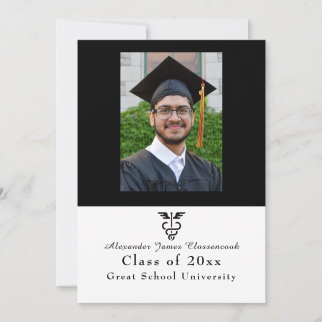 Anúncio Formando Mínimo Médico Branco Preto Moderno (Frente)