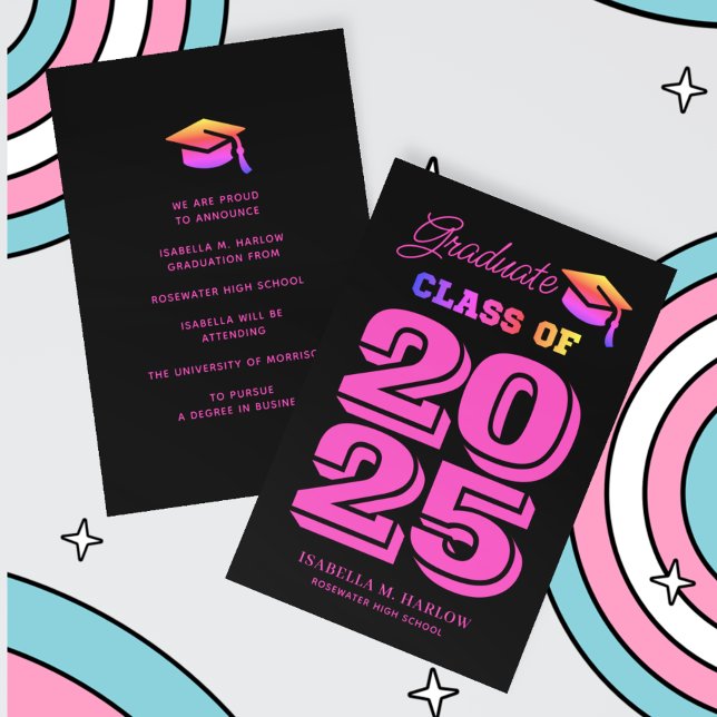 Anúncio Formando Moderno 2025 Graduação do Arco-Íris (Criador carregado)