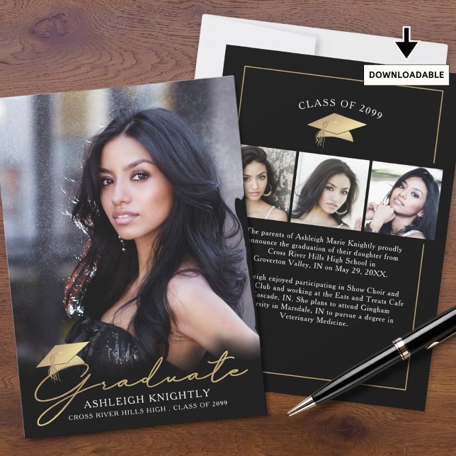 Anúncio Formando Moderno 4 Fotografias Script Boné Preto D (Criador carregado)