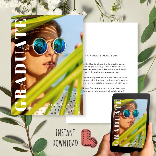 Anúncio Formando moderno para trás e Graduação de Foto Bra (Criador carregado)