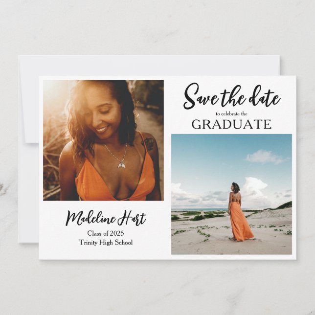 Anúncio Formando moderno | Salvar a data | Foto do Script (Frente)