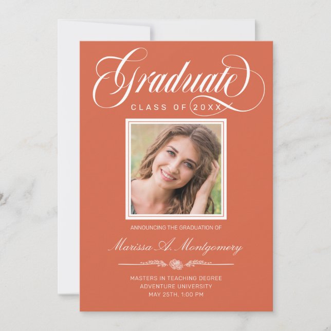 Anúncio Formandos de Fotografia do Script Branco Laranja D (Frente)