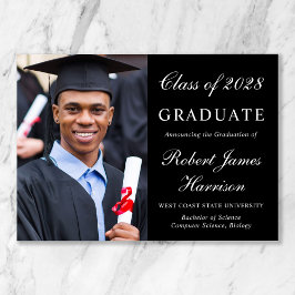 Anúncio Formandos Preto de Foto Elegante