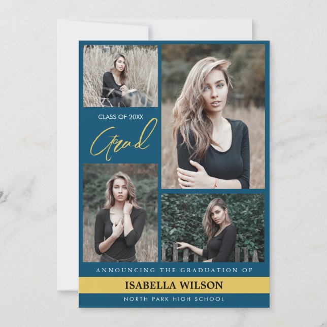 Anúncio Formatação Azul de Colagem de Foto Moderna Simples (Frente)