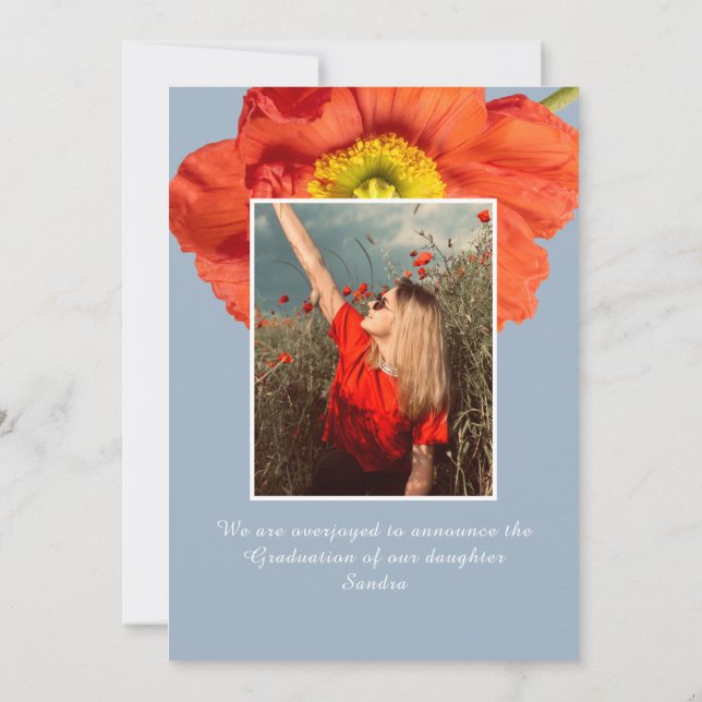 Anúncio Formatação Moderna de Foto de Florais Azul Dusty (Verso)