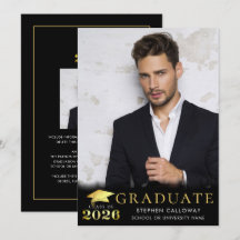 Formatura 2026 Preto Dourado Metálico Falso 2 Foto