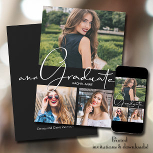 Anúncio Formatura 3 Fotos Preto Vertical