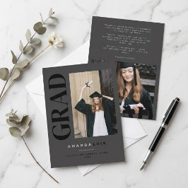 Anúncio Formatura Carvão Fotográfico Moderno Chic