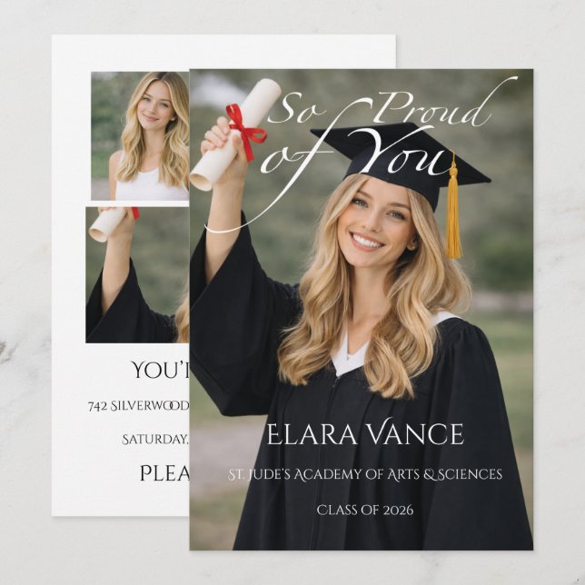 Anúncio Formatura de Foto Moderna, Editorial Minimalista (Frente/Verso)