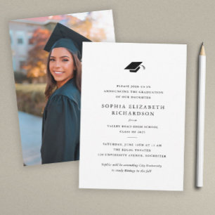 Anúncio Formatura de Foto Preto e Branco Clássico Simples