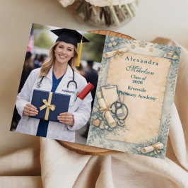 Anúncio Formatura de Veterinária Vintage Foto Parte