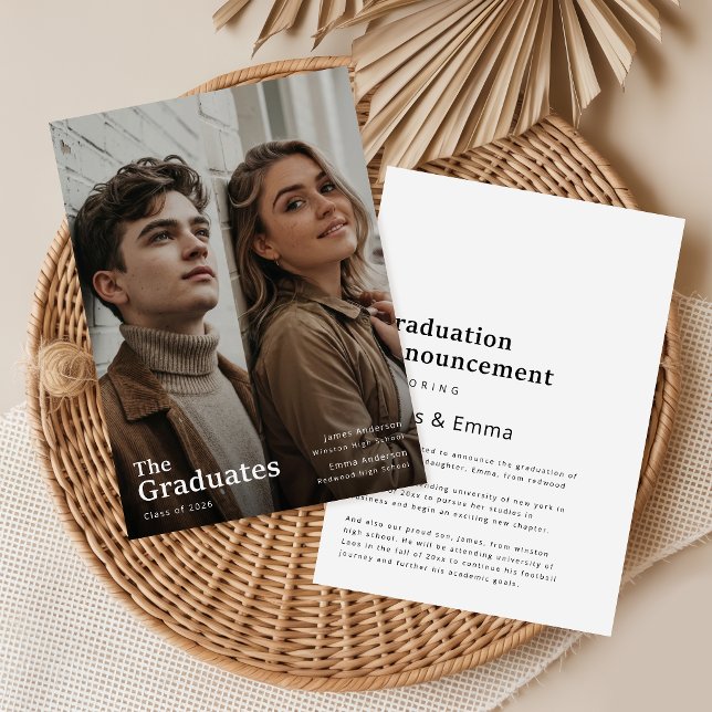Anúncio Formatura Dupla de Dois Graduados Modernos (Criador carregado)