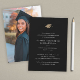 Anúncio Formatura em Foto Preto e Branco Clássico Simples