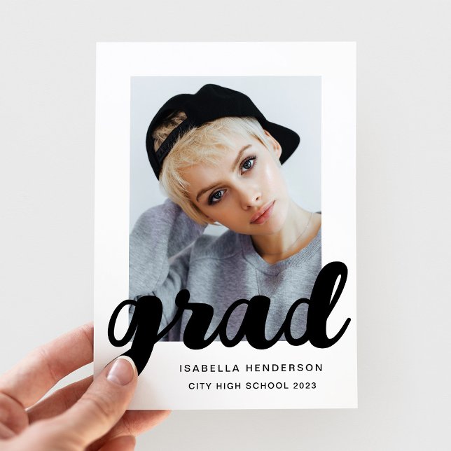 Anúncio Formatura em Roteiro de Foto Moderna (Modern Photo Script Graduation Announcement)