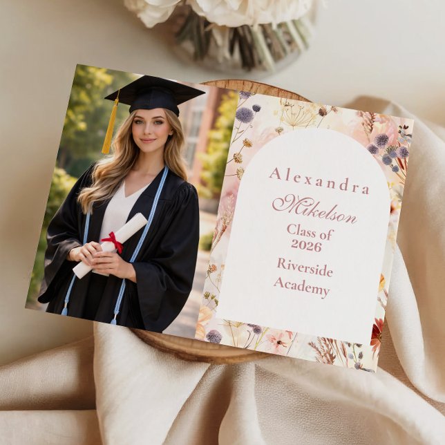 Anúncio Formatura Floral Aguarela Neutra (Criador carregado)