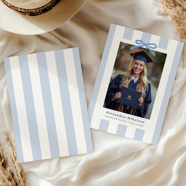 Anúncio Formatura Foto Azul Preppy (Criador carregado)