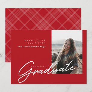 Anúncio Formatura Foto Vermelha Moderna Graduada