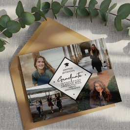 Anúncio Formatura moderna colagem de fotos elegante script