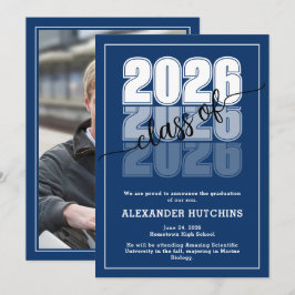 Anúncio Formatura Moderno Negrito Azul-Marinho Turma de 20