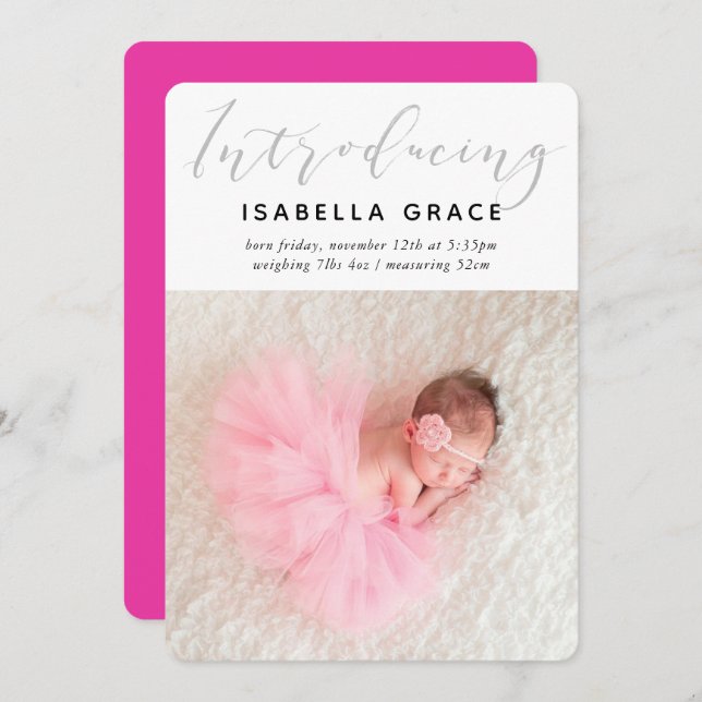 Anúncio FOTO BABY SIMPLES, moderna, apresentando cor-de-ro (Frente/Verso)