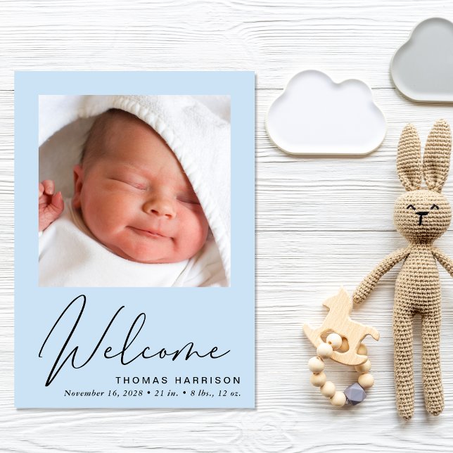 Anúncio Foto bem-vinda Collage Baby Boy Blue Birth (A heartfelt and personalized way to introduce your baby boy to the world)