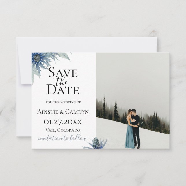 Anúncio Foto Blue Thistle Save The Date (Frente)