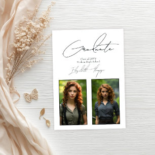 Anúncio Foto Clássica de Graduação Moderna em Preto e Bran