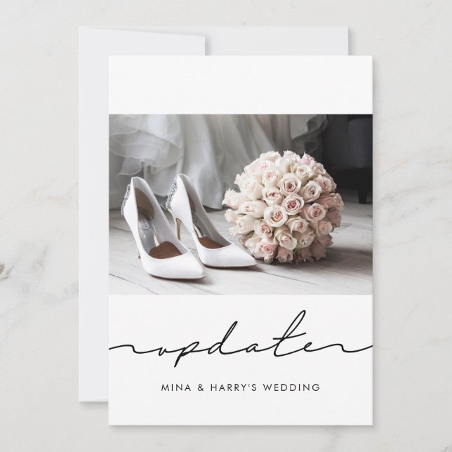 Anúncio Foto de atualização de casamento adiada e manuscri (Frente)