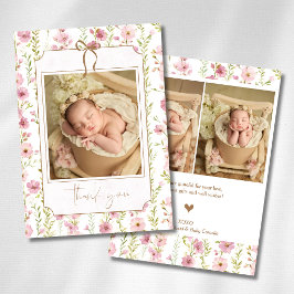 Anúncio Foto de Bebê com Arco Floral de Gladíolo Blush Vin