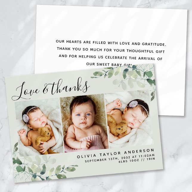 Anúncio Foto de Bebê em Eucalipto Verde Salvia (Criador carregado)