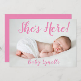 Anúncio Foto de bebê linda, ela está aqui, rosa