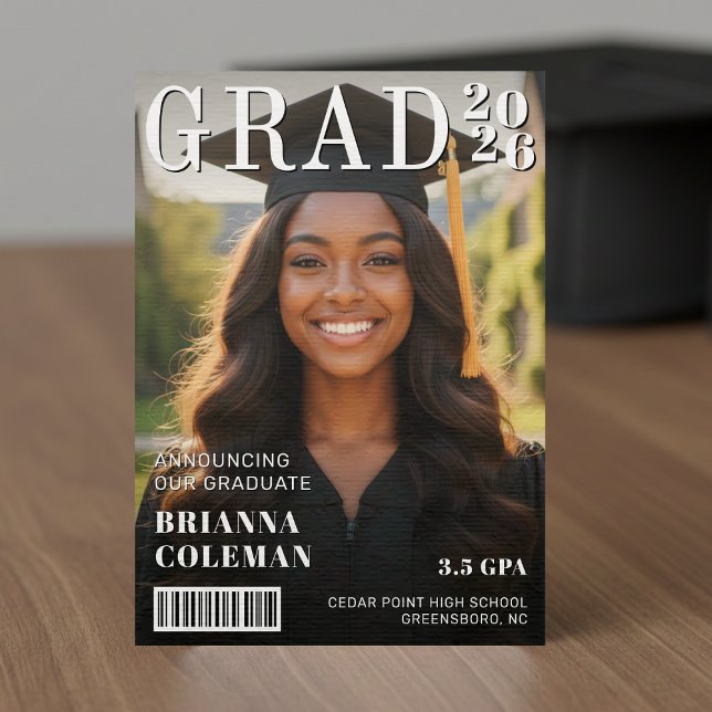 Anúncio Foto de Capa de Revista de Formatura (Magazine Cover Photo Graduation Announcement
)