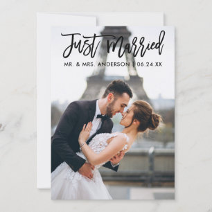 Anúncio Foto de Casamento de Script de Pincel Moderno do r