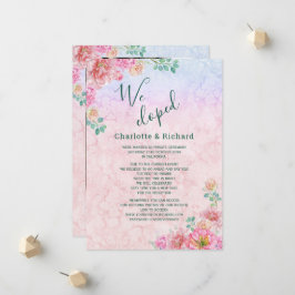 Anúncio Foto de casamento floral em aquarela verde e rosa 