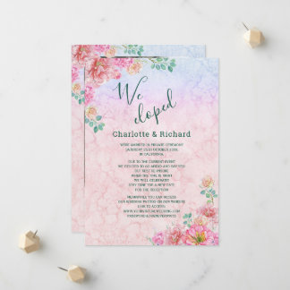 Anúncio Foto de casamento floral em aquarela verde e rosa