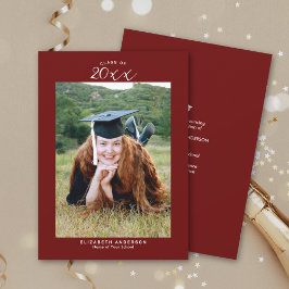 Anúncio Foto de formatura Burgundy elegante turma de 2026