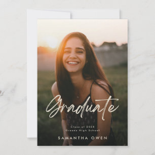 Anúncio Foto de formatura com script de creme personalizáv