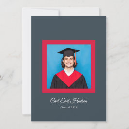 Anúncio Foto de Formatura do Ensino Médio em Cinza Carvão,