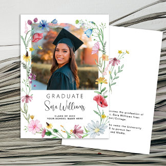 Anúncio Foto de Graduação com Flores Silvestres